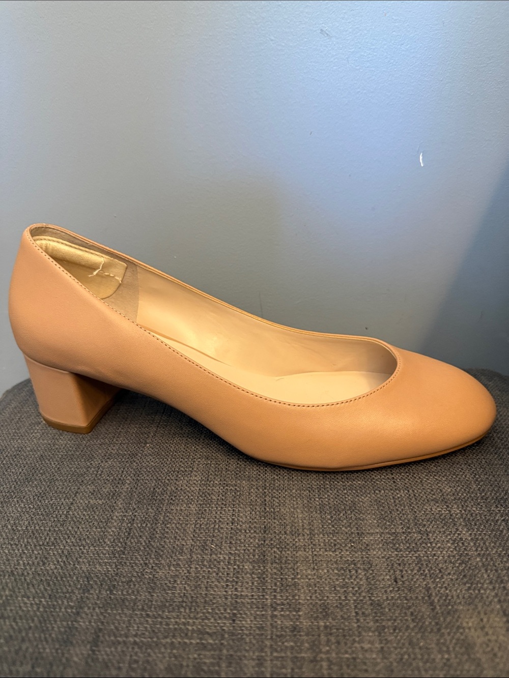 Cole Haan Grand 0S Classic Nude Block Heel Pumps - Women's Dress Shoe Size 8.5B